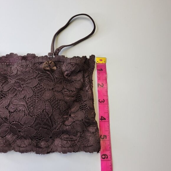 Sexy Brown Bralette Crop Top Lace Bandeau Adjustable Straps Removable Pads - NEW - Picture 7 of 16
